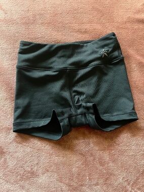 Black mid waisted shorts.